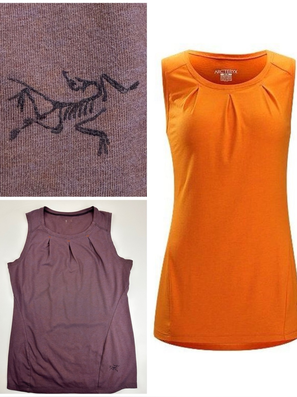 Arc'teryx Cassia Sleeveless Tank Top Mulberry Orange Stitching Stretch Soft Cozy